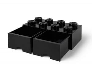 svart lego 5006248 frvaringskloss med 8 pluppar och lda