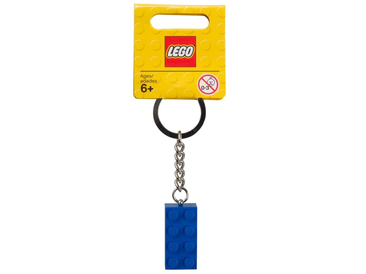 lego blue brick keyring 850152