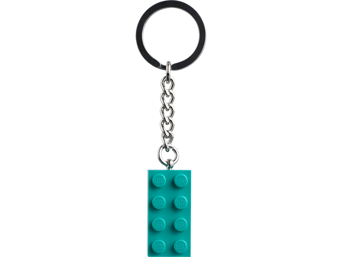 bright bluish green 2x4 stud key chain 854303